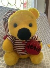 Vintage Winnie the Pooh Plush Teddy Bear in PJ  s with Honey Pot 12  Sitting