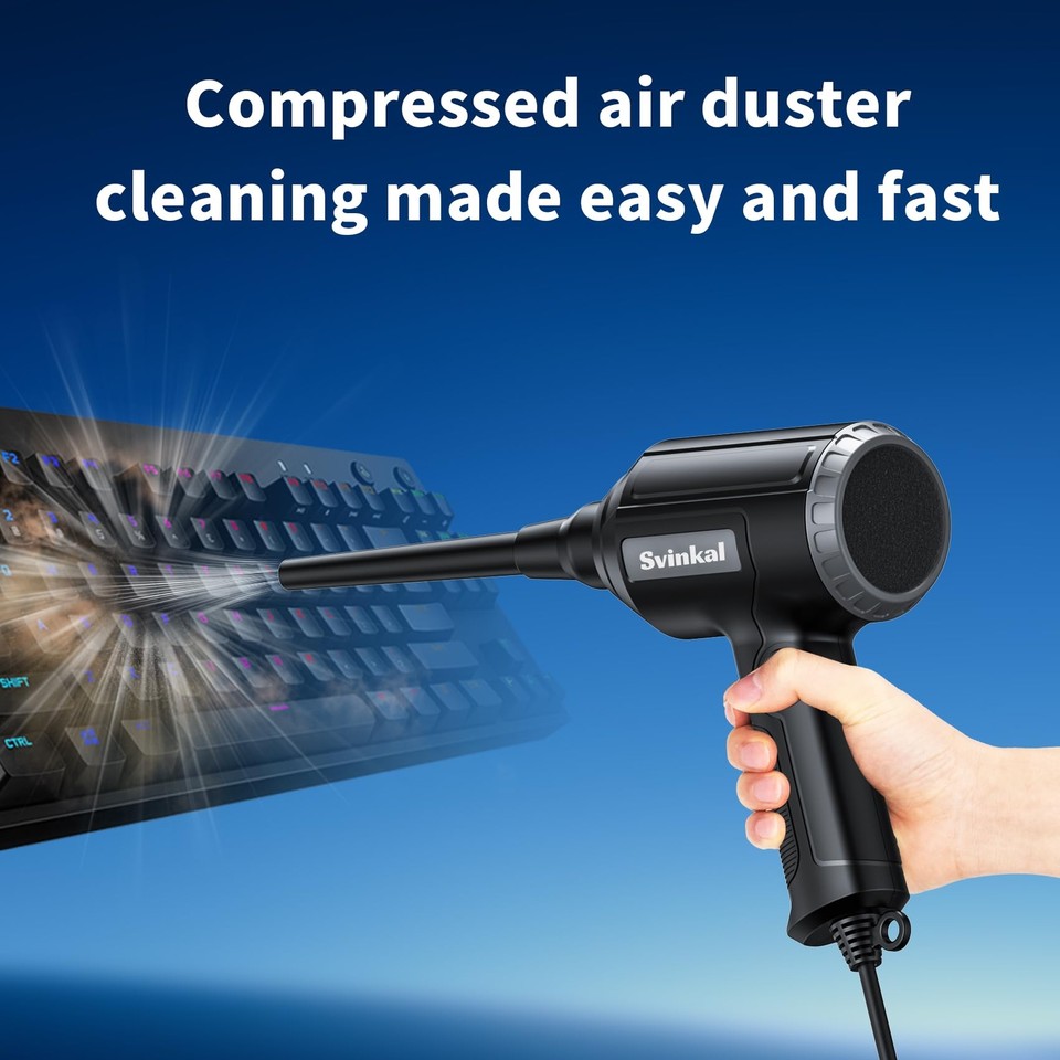 Compressed air Duster Electric 500W, Canned air Replacement, 40000RPM