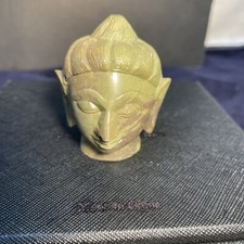 Jade Carved Buddha Head approx 2 1/4  Tall.