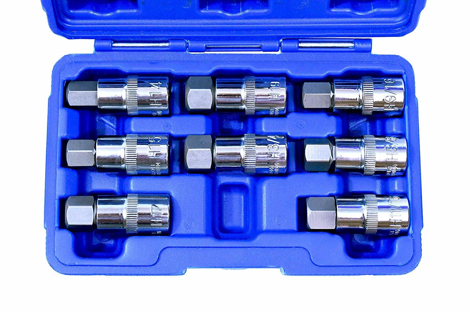VCT 8PC 1/2" Dr. Jumbo Hex Bit Socket Set | SAE & Metric