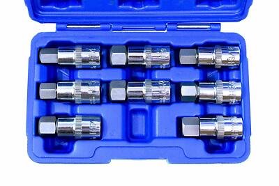 8-Piece Jumbo Hex Bit Socket Set - SAE & Metric, 1/2" Drive For Impact Wrenches