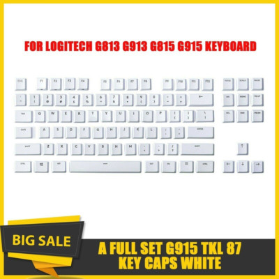 A full set G915 TKL 87 key caps White for Logitech G813 G913 G815 Keyboard NEW