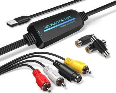 to Digital Converter 1080p USB 20 Capture Card Convert VHS, Mini DV, Hi8, DVD &