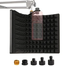 Microphone Isolation Shield, Foldable Mic Sound Absorbing Foam for Condenser ...