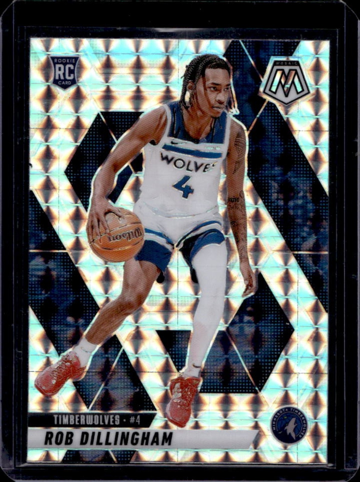 2024-25 Mosaic Rob Dillingham RC Silver #218 Timberwolves