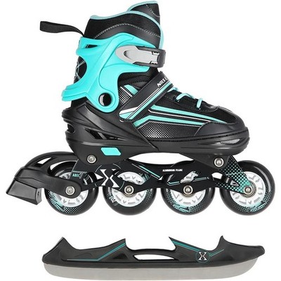 2-IN-1 Inlineskates Größe M (34-38) Schlittschuhe Inliner wechselbare Kufen