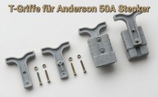 Griff grau f&uuml;r 50A Anderson Stecker  600V T Griff mit Muttern und Schrauben