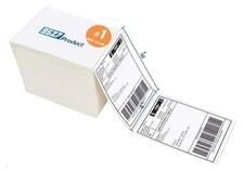 Fanfold 4 x 6" Direct Thermal Labels White Perforated Shipping Labels, 500pcs -