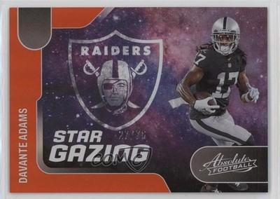 2022 Panini Absolute Star Gazing Spectrum Orange 27/75 Davante Adams #SG-18 17x8
