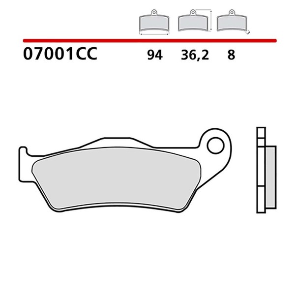 Brembo VORDERRADBREMSBELAGE-KIT FUR Italjet Dragster 125 20-21-COD. 07001-image