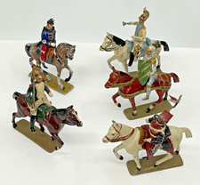 Lot of 5 Antique Collectible French-made Lead Soldiers on Horseback