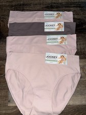 Jockey 4-Pair Womens Bikini Underwear Panties Seamfree Nylon Ribbed A M