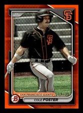 2024 BOWMAN COLE FOSTER ORANGE BORDER 19/25 GIANTS BP-83