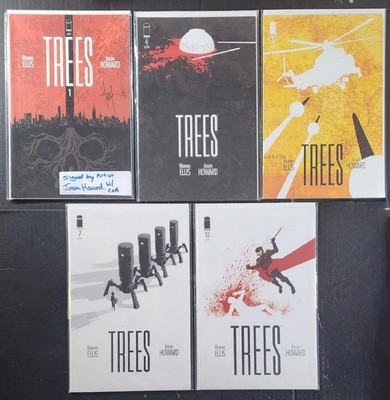 TREES #1 signed 1st print JASON HOWARD w/COA plus 4 5 7 & 10 Warren Ellis 2014