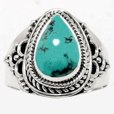 Turquoise 925 Sterling Silver Ring - Size 7.5