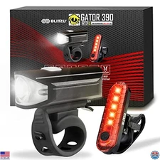 BLITZU Ultra Bright USB-C Rechargeable Bike Light Set - Front & Rear Taillight