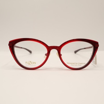 FUZION FUHF01 RR Brille Damen Brillenfassung Rot Cat Eye Gr 52 18 140