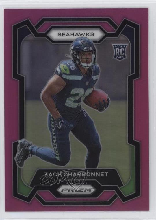 2023 Panini Prizm Rookies Pink Prizm Zach Charbonnet #392 Rookie RC 1a32