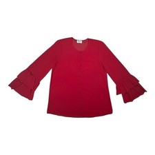 Show Me Your MuMu “Abbott” Red Bell‑Sleeve Tunic M Cottagecore Boho