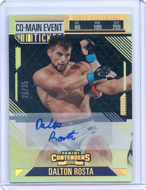 2025 Panini Contenders PFL DALTON ROSTA #10 Co-Main Event Ticket Auto #26/35