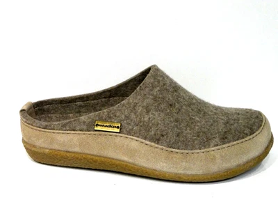 Haflinger Blizzard Skane Hausschuhe Pantoffel Clogs Filz torf beige Einlagen