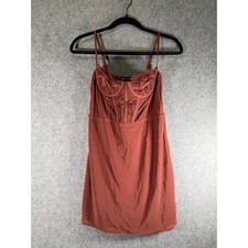 Urban Outfitters Bustier Corset Slip Dress Rosewood Mauve Lace Mini Romantic