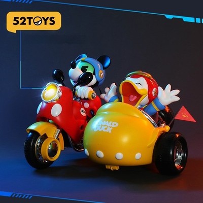 52TOYS Disney Mickey Donald Speed Squad Motorcycle Blind Box Figure LED Toy Gift