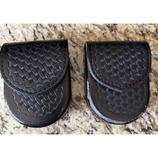 Safariland 90V Handcuff Pouch Set of 2 Gloss Black High Gloss Leather Weave