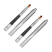 2pcs Lip Brush Ergonomic Extended Sealing Design Small Easy Cleaning Single Head
