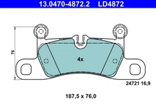 Rear axle ATE 13.0470-4872.2 brake pad set, disc brake for Porsche, VW