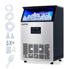 Garvee Commercial Ice Maker,40 Lbs Storage,Freestanding,150 Lbs/24H,3 Ice Sizes