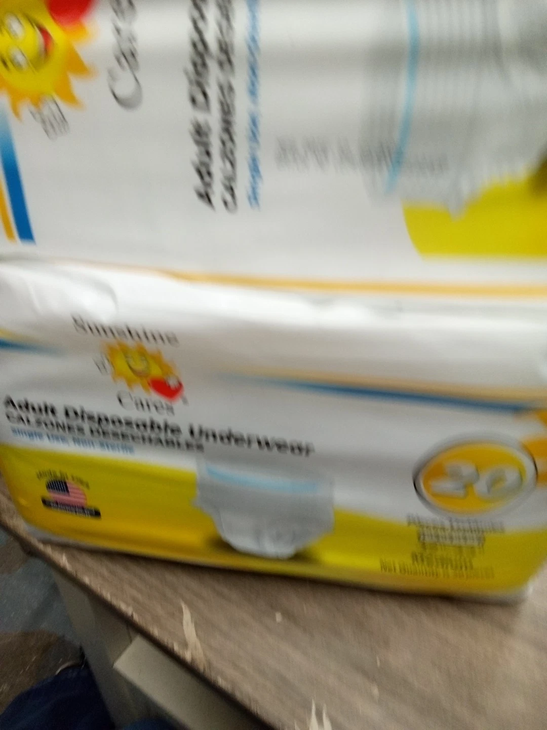 2 Pk Sunshine Cares Adult Disposable Diapers M 32-44in, 20 Ct 9057