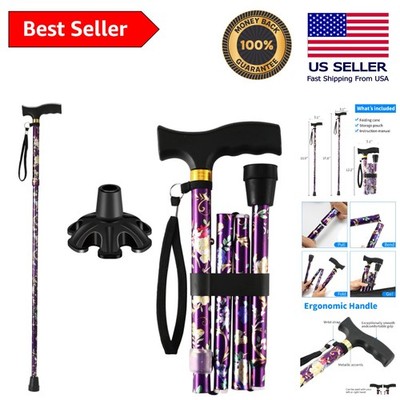 Elegant Folding Walking Cane for Men/Women | Height Adjustable & Lightweight
