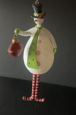 Russ Celebrate & Decorate Glass Christmas Snowman Ornament 16cm Tall Boxed