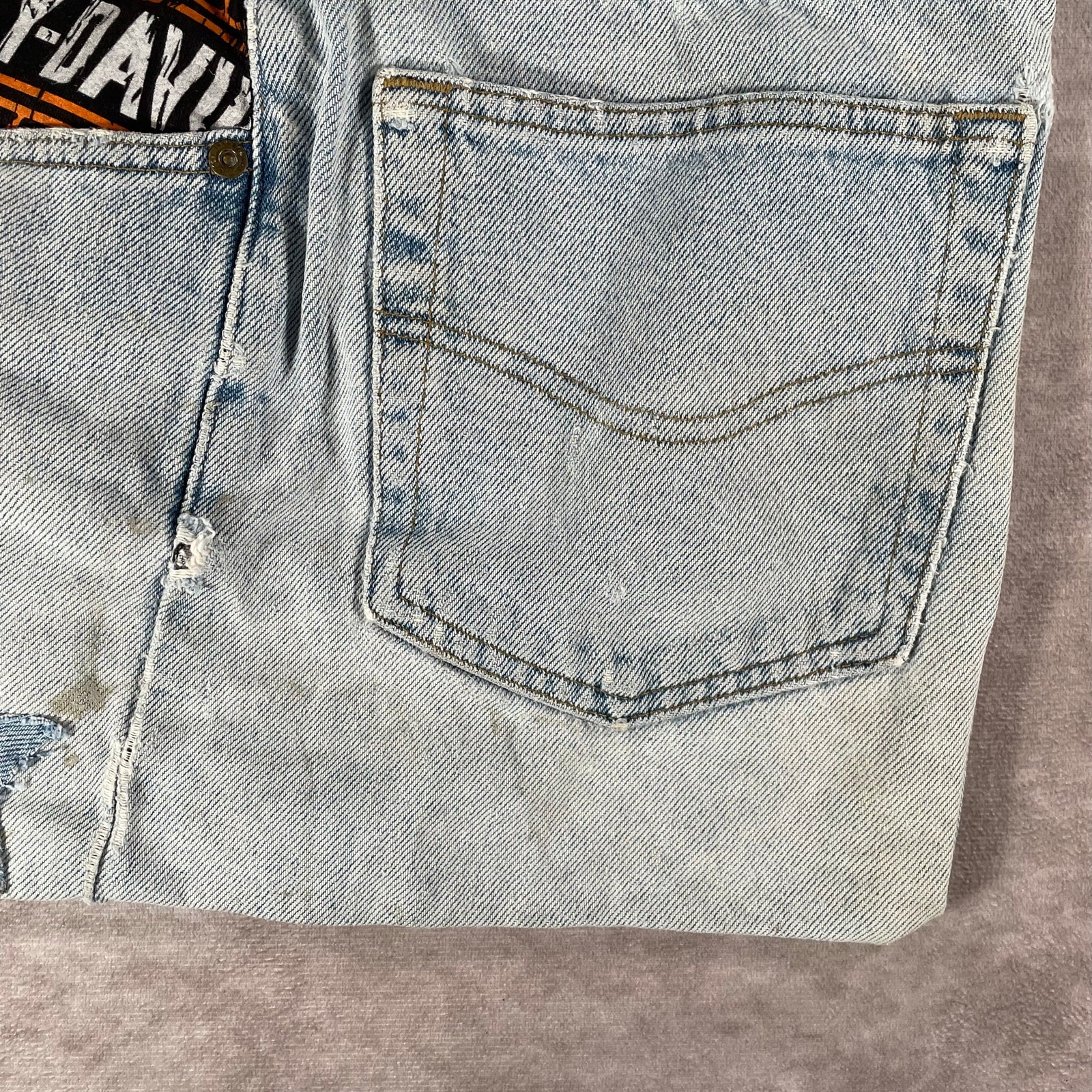 Vintage Reworked Harley Denim Bag thumbnail 5