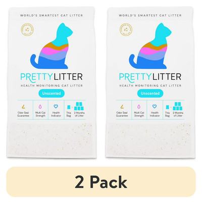 (2 pack) PrettyLitter Cat Litter - 8 lb Health Monitoring Cat Litter Free Ship