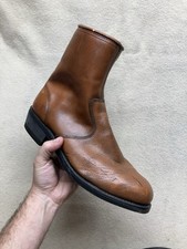 Botines de cuero marrón Campus vintage años 60’s con cremallera manos superiores para hombre 8,5