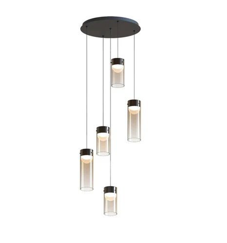 ET2 Lighting Highball 5 Light LED Pendant, Gunmetal/Amber - E21185-05GM - Picture 1 of 5