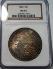 1885-P  $1  MORGAN SILVER DOLLAR  "PHILADELPHIA"  NGC MS62  TONED