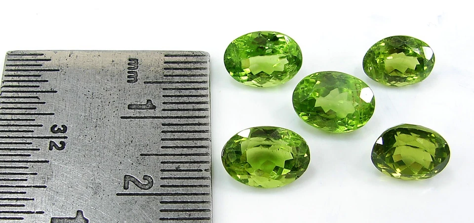 13.40 CT Natürlich Peridot Lose Edelstein 9-10 MM Oval 5 Stück Großhandel - 1017 - Bild 2 von 2