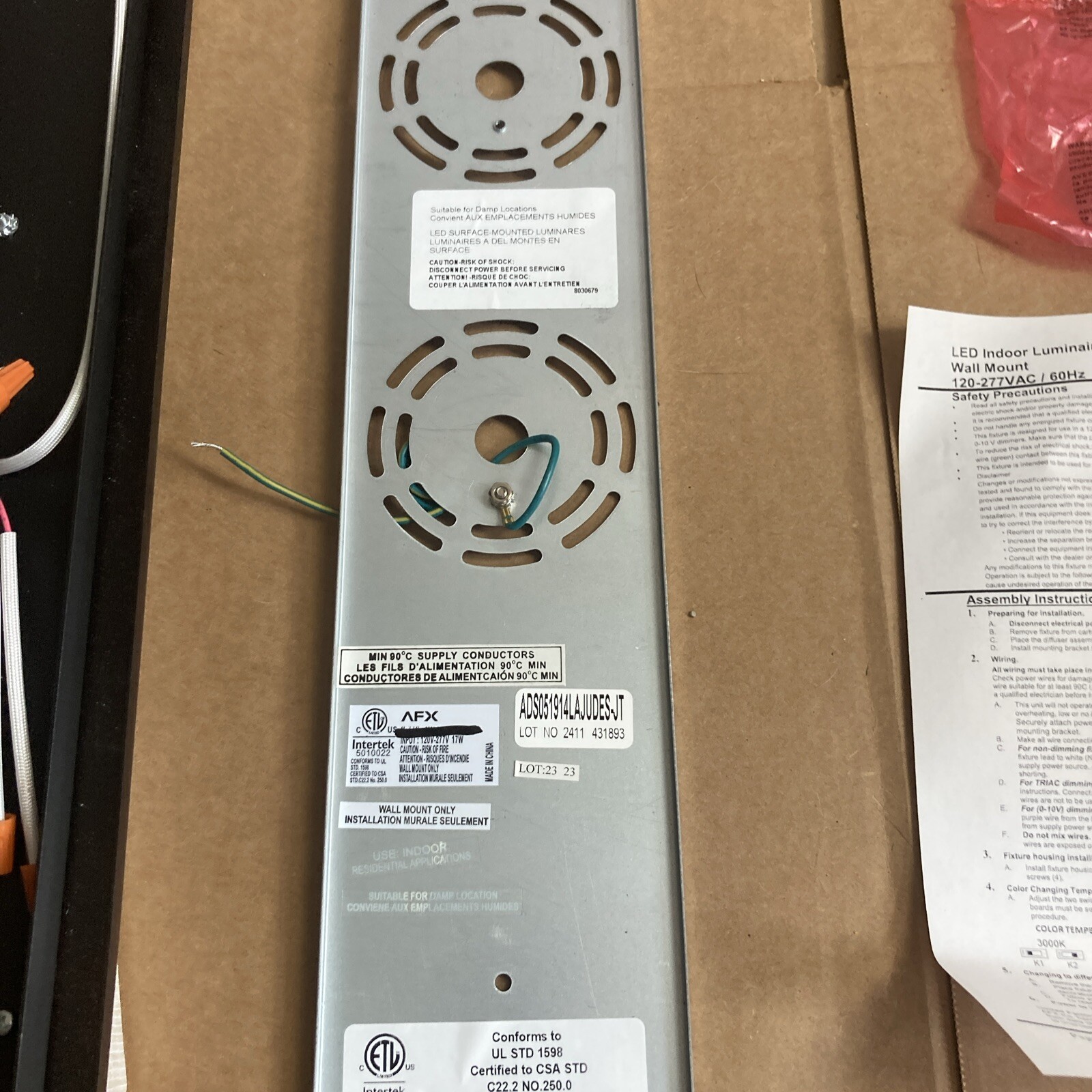 AFX ADS051914LAJUD Aberdeen Light 19" Tall Integrated LED Espresso