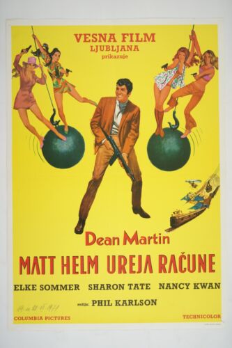 THE WRECKING CREW Orig YU affiche de film 1968 DEAN MARTIN comme CASQUE MAT ELKE ÉTÉ - Photo 1 sur 13
