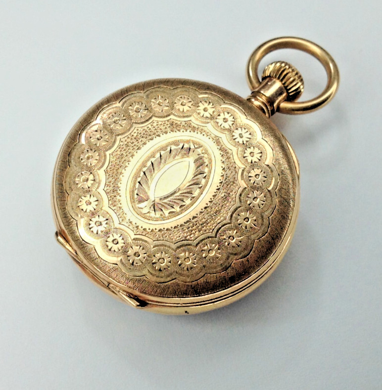 Unique Tiny Mechanical Pocket Watch - Double Gold… - image 8