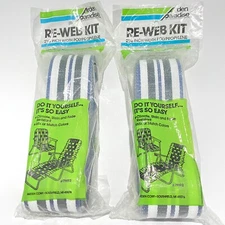 2x Arden Paradise Lawn Chair Re-Web Kit #79992 2-3/16" x 39ft  Blue/Black/White