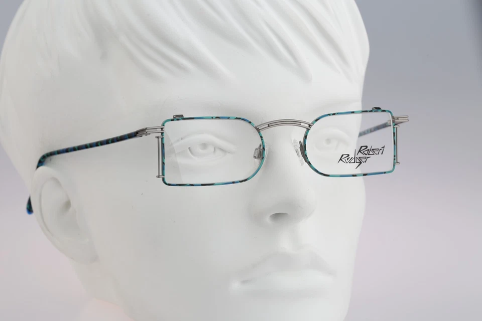 Robert Rudger 1580 179 C7, Vintage 90s colorful rectangle glasses frames NOS - Image 2 of 4