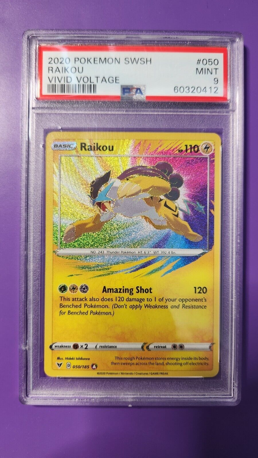 RAIKOU 50/185 VIVID VOLTAGE Pokemon- AMAZING RARE HOLO- MINT-PACK FRESH