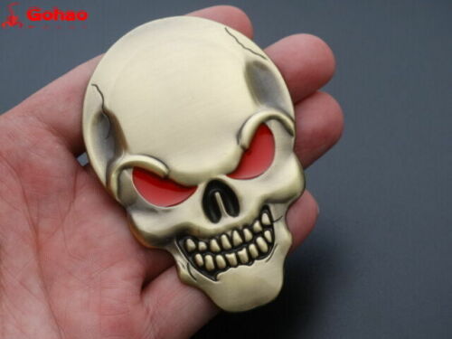 80mm Devil Skull Demon Emblems Badge Sticker Metal 3D Motorcycle Tank Car Decal - Picture 1 of 5