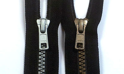 YKK Reißverschluss Kunstoff Vislon teilbar *silber-brüniert Kette* 70-80cm