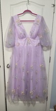 Purple Cottage Core Fairy Flower Dress