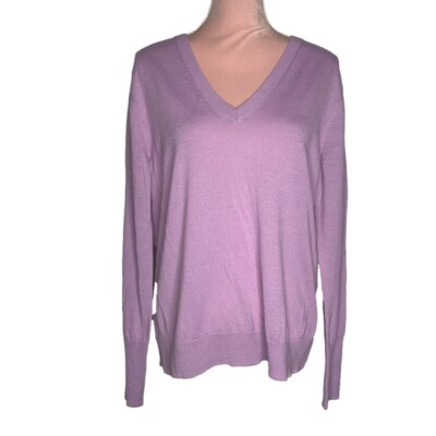 Nordstrom Reagan V-Neck Wool Sweater Lavander ~Size 1X~ Great For Office Travel